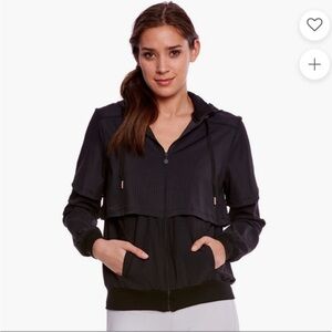 Beyond Yoga Black Picture Perforated After Workout Hooded Jacket Size Small